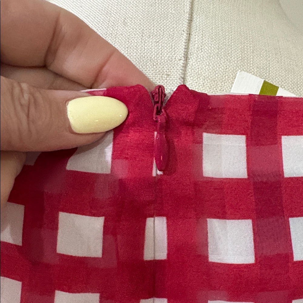 Anne Klein Red and White Gingham Midi Dress - Picture 8 of 14